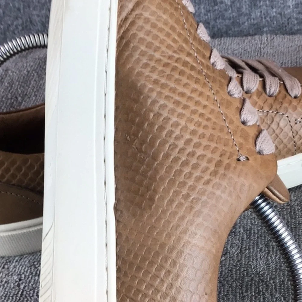 Frye Webster Textured Brown Leather Low Top Sneakers Sz 10M